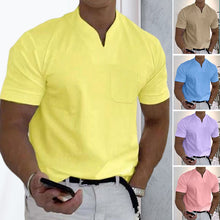 Load image into Gallery viewer, Short-sleeved V-neck Athletic T-shirt