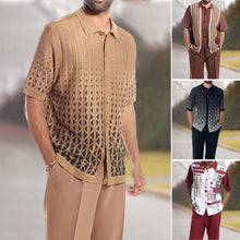 Load image into Gallery viewer, Two Piece Short Sleeve Print Walking Suit Set