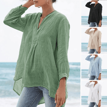 Load image into Gallery viewer, Short Back Long Bracelet Sleeve Fashion Shirt