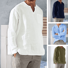 Load image into Gallery viewer, Men‘s Long-sleeved Linen Shirt