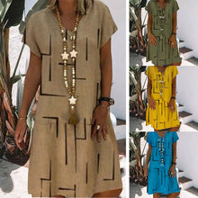 Load image into Gallery viewer, Short Sleeve Printed Women&#39;s Dress