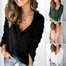 Load image into Gallery viewer, Women's Lapel Fluffy Dot Shirt