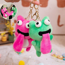 Load image into Gallery viewer, Cute Plush Animal Keychain Sticking out Tongue Frog