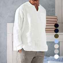 Load image into Gallery viewer, Men‘s Long-sleeved Linen Shirt