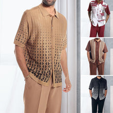 Load image into Gallery viewer, Two Piece Short Sleeve Print Walking Suit Set