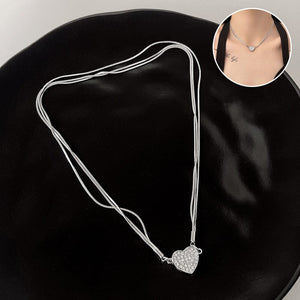 Diamond-Set Magnetic Heart Pendant