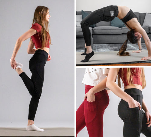 High Waisted Stretch Plus-Size Leggings With Pockets