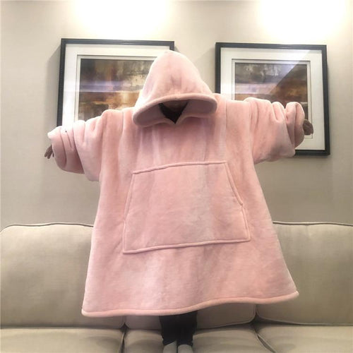 Cozy Hoodie Blanket Oversized Blanket Sweatshirt For Adults & Children