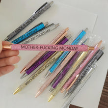 Load image into Gallery viewer, Swear Word Daily Pen Set(7cs* Funny black ink Pens )