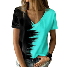 Load image into Gallery viewer, Digital Print V-Neck T-Shirt