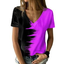 Load image into Gallery viewer, Digital Print V-Neck T-Shirt