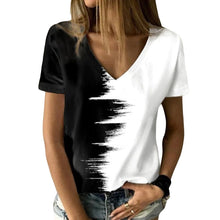 Load image into Gallery viewer, Digital Print V-Neck T-Shirt