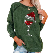 Load image into Gallery viewer, Christmas Wine Glass Print Sweatshirt