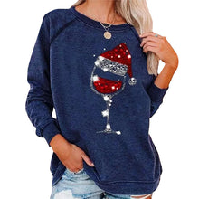 Load image into Gallery viewer, Christmas Wine Glass Print Sweatshirt