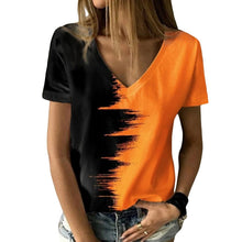 Load image into Gallery viewer, Digital Print V-Neck T-Shirt