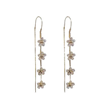 Load image into Gallery viewer, Flower Long Tassel Earrings
